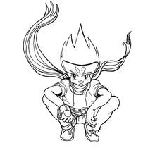 Malvorlage Beyblade Gingka in hockender Pose