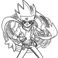 Malvorlage Beyblade junger Kämpfer in Kampfpose
