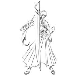 Malvorlage Ichigo Kurosaki mit seinem riesigen Schwert Malvorlage Ichigo Kurosaki mit seinem riesigen Schwert