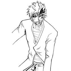 Malvorlage Hollow Ichigo Kurosaki mit seiner Maske Malvorlage Hollow Ichigo Kurosaki mit seiner Maske