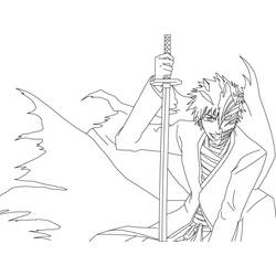 Malvorlage Ichigo Kurosaki mit aufgestelltem Schwert Malvorlage Ichigo Kurosaki mit aufgestelltem Schwert