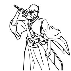 Malvorlage Ichigo mit dem Schwert auf der Schulter Malvorlage Ichigo mit dem Schwert auf der Schulter