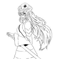 Malvorlage Nelliel aus Bleach mit ihrem Schwert Malvorlage Nelliel aus Bleach mit ihrem Schwert
