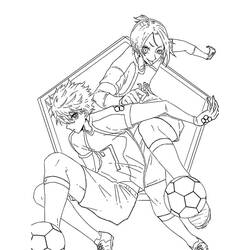 Malvorlage Reo Mikage und Seishiro Nagi beim Fußballspielen