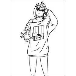 Malvorlage Momo Ayase im übergroßen Sweatshirt