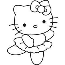 Malvorlage Hello Kitty tanzt im Tutu