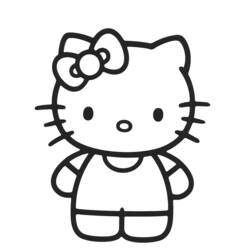 Malvorlage Hello Kitty mit einer hübschen Schleife