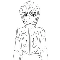 Malvorlage Kurapika mit ernstem Blick