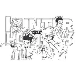 Malvorlage Hunter x Hunter Charaktere in Gruppenpose