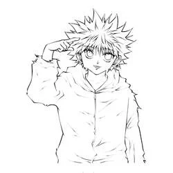 Malvorlage Killua in spielerischer Pose