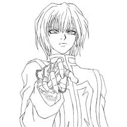 Malvorlage Kurapika mit verketteter Hand