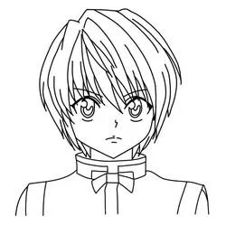 Malvorlage Kurapika mit ernstem Blick