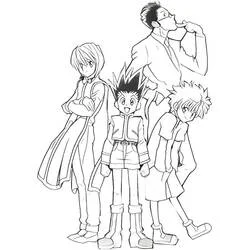 Malvorlage Hunter x Hunter Charaktere in der Gruppe