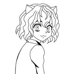 Malvorlage Pitou mit katzenartigen Ohren