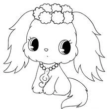 Malvorlage Jewelpet Linh mit Blumenkrone