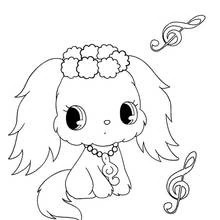Malvorlage Jewelpet Welpe mit Blumenkrone