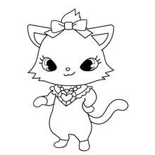 Malvorlage Diana die Jewelpet-Katze steht aufrecht
