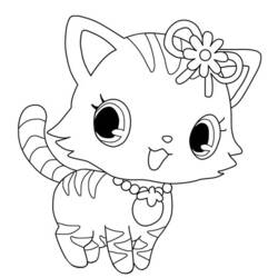 Malvorlage Jewelpet Sango das gestreifte Kätzchen