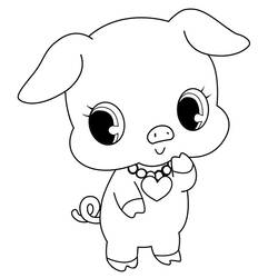 Malvorlage Riru das Jewelpet mit Herzkette