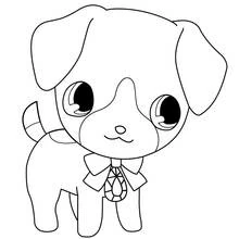 Malvorlage Jewelpet Welpe mit Edelstein-Schleife