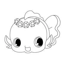Malvorlage Aqua das Jewelpet mit einer Edelsteinkrone