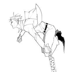 Malvorlage Kento Nanami in dynamischer Kampfpose