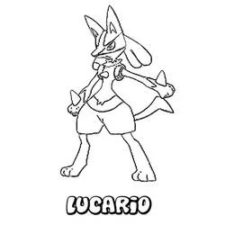 Malvorlage Lucario in Kampfhaltung