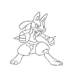 Malvorlage Lucario in Kampfhaltung