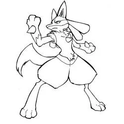Malvorlage Lucario in Kampfhaltung