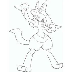 Malvorlage Lucario in Kampfhaltung