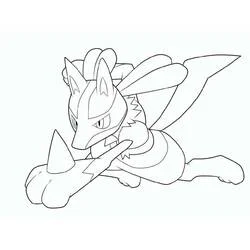 Malvorlage Lucario in Kampfhaltung