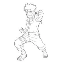 Malvorlage Naruto in Kampfhaltung