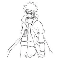 Malvorlage Naruto stehend in seinem Ninja-Umhang