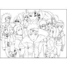 Malvorlage Naruto und die Ninja-Gruppe