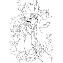 Malvorlage Naruto im Neunschwänze-Chakra-Modus
