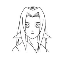 Malvorlage Naruto Porträt mit Stirnband und langen Haaren