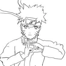 Malvorlage Naruto mit einem Handzeichen