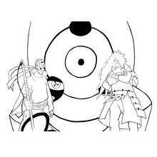 Malvorlage Tobi und Madara vor dem Spiralauge