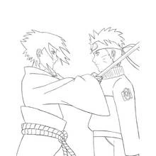 Malvorlage Naruto und Sasuke von Angesicht zu Angesicht