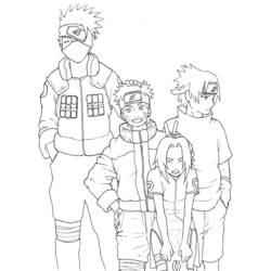 Malvorlage Naruto mit seinem Team