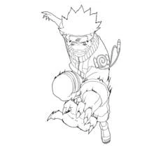 Malvorlage Naruto im Sage-Modus springt zum Angriff