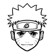 Malvorlage Naruto mit Stirnband und Wangenmarkierungen