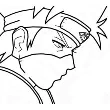 Malvorlage Kakashi Hatake im Profil mit Maske
