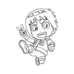 Malvorlage Rock Lee zeigt das Victory-Zeichen