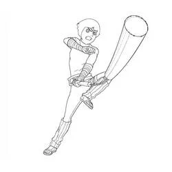 Malvorlage Rock Lee in kraftvoller Trittpose