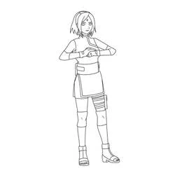 Malvorlage Sakura Haruno in ruhiger Haltung