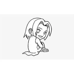 Malvorlage Sakura Haruno sitzend und lächelnd