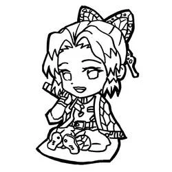 Malvorlage Shinobu Kocho im Chibi-Stil