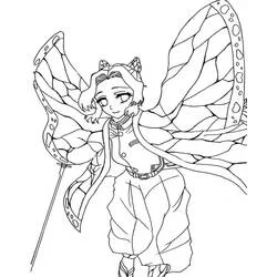Malvorlage Shinobu Kocho mit Schwert