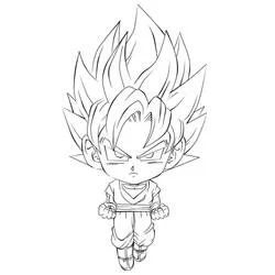 Malvorlage Son-Goku in Chibi-Super-Saiyajin-Form